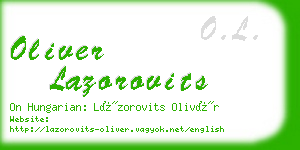 oliver lazorovits business card